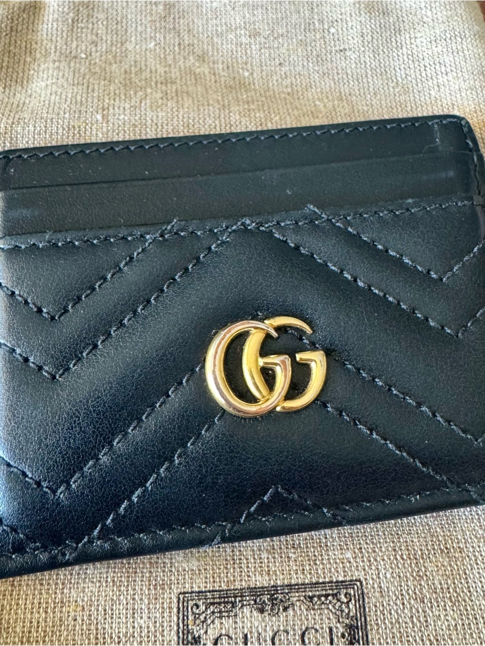 Gucci Black GG Marmont Quilted Leather Card Case - Picture 6 of 8